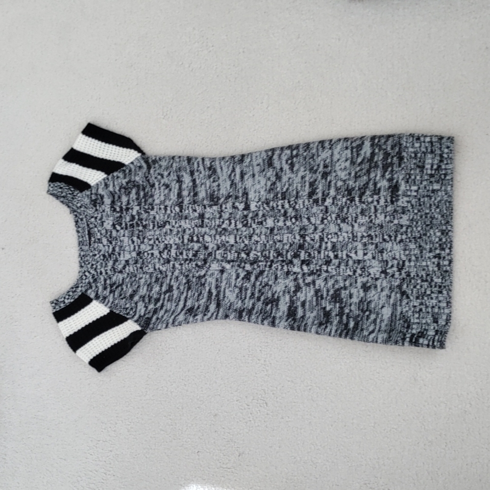 Bodycon Black and White Thin Knit Sweater Dress